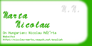marta nicolau business card